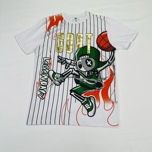 Southpole Shirt Mens Medium GOAT Legendary Basketball Flames Graphic Tee New